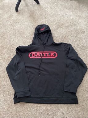 Battle Logo Black Hoodie - Men's Crewneck Pullover